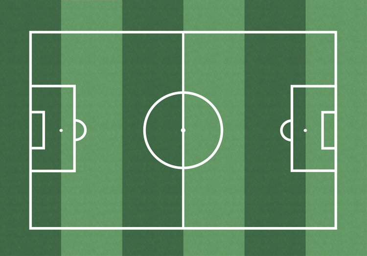 Fußballfeld mit Spielfeldmarkierungen