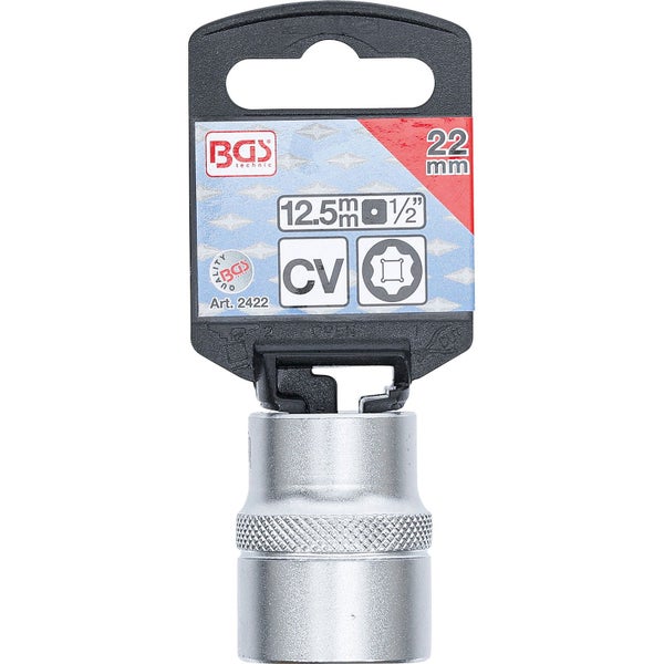 BGS Steckschlüssel-Einsatz Super Lock Antrieb Innenvierkant 12,5 mm (1/2) SW 22 mm - 2422