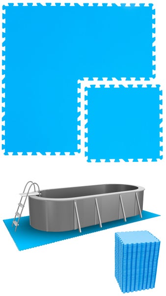 eyepower 16,8 m² Poolunterlage - 72 EVA Matten 50x50 - Outdoor Pool Unterlage - Unterlegmatten Set