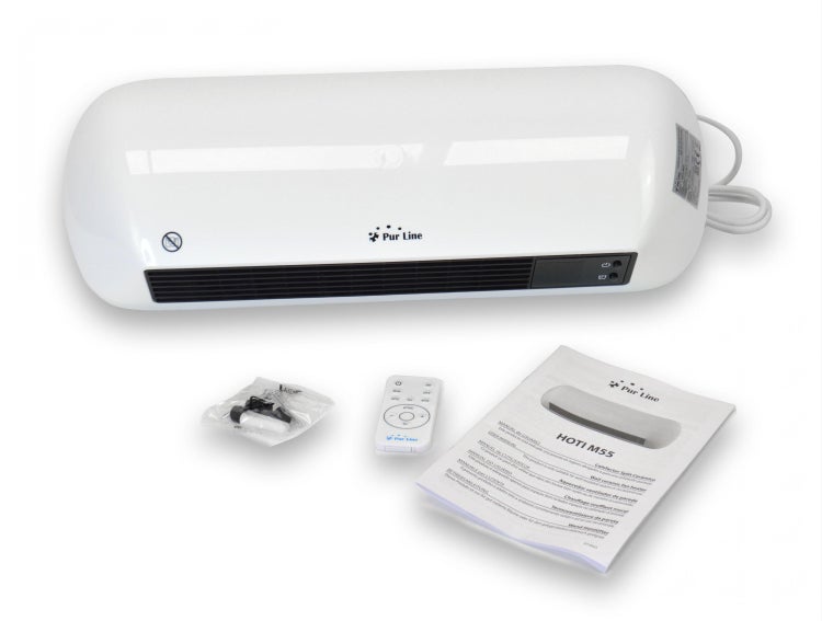 Pur Line Wandheizlüfter mit Fernbedienung, Montagezubehör und Bedienungsanleitung