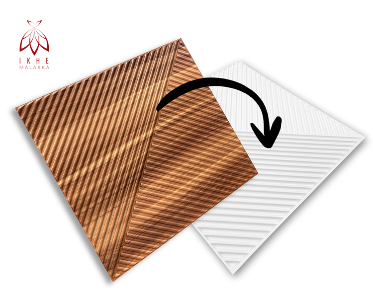 Dekorplatte mit Holzmaserung und glatter, weißer Oberfläche