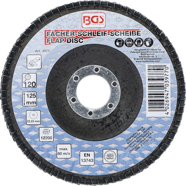 BGS Fächer-Schleif-Scheibe Ø 125 mm K 120 - 3977