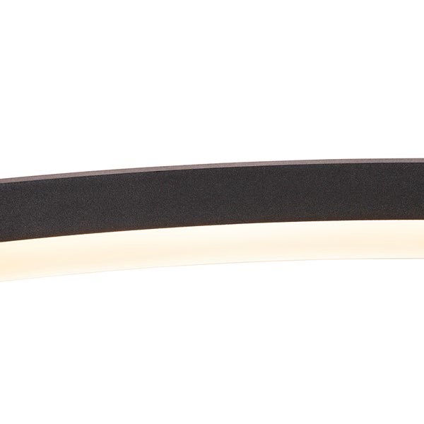 Detailansicht einer schwarzen Lampe mit Beleuchtung