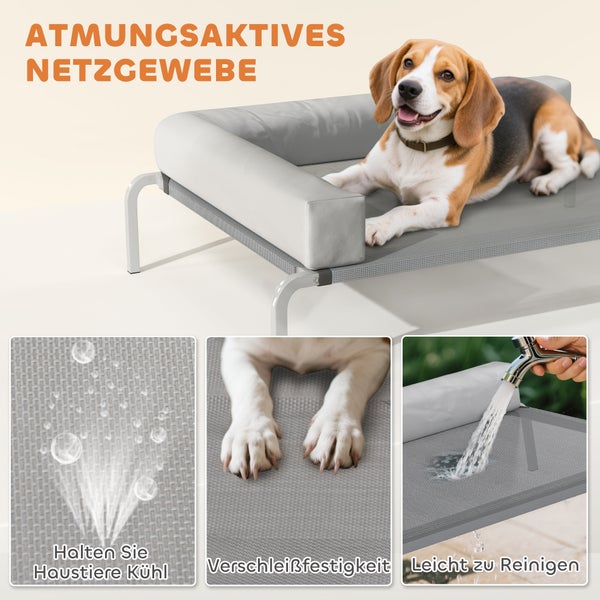 Atmungsaktives Hundebett mit Netzgewebe und Liegefläche