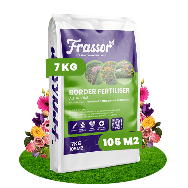 Frassor Beetdünger 7 kg für 105 Quadratmeter, All-in-One-Dünger für Blühpflanzen, Sträucher und Stauden auf Insektenbasis.