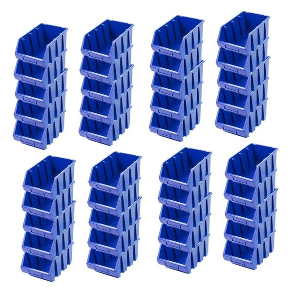 PROREGAL SuperSparSet 40x Sichtlagerbox 3 HxBxT 12,6 x 17 x 24 cm Polypropylen Blau