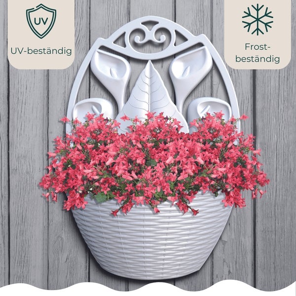 Blumentopf Wand Blumentopf Wandmontage Wandblumentopf Wandvasen für Pflanzen Wandhalterung Wandtopf Wandgefäß Rattan Optik anthrazit