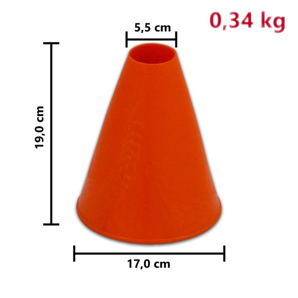 Fahrschul Markierungskegel 19 cm für Motorrad Fahrtraining, Prüfungen Set / Orange / Set A mit 7 Kegeln