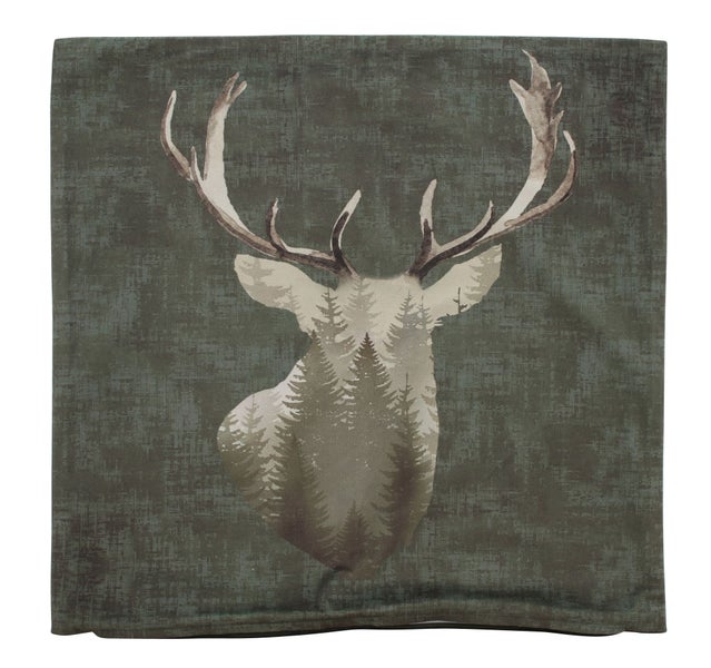 FRANK FLECHTWAREN | Kissenhülle Waldhirsch, POLYESTER, 45 x 45 cm, ohne Füllung, passendes Innenkissen Art. Nr. 33.016.8