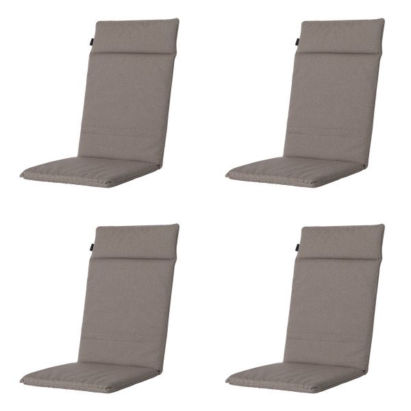 Hochlehnerauflage Manchester taupe - Ca. 120x50 cm - 4er-Set
