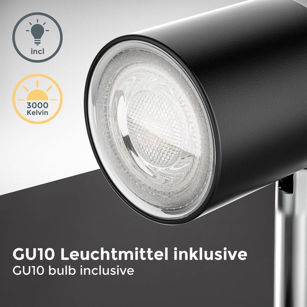 Klemmlampe - 5W, 400lm, LED, mit Stecker, dimmbar, warmweiß, schwarz