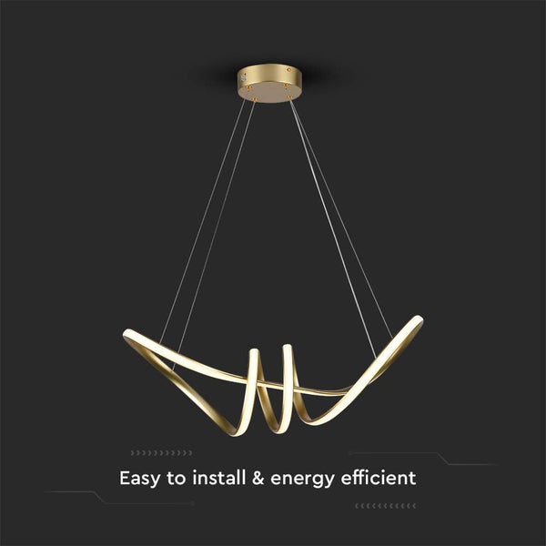 V-TAC VT-7798-C - Gold Designer Hängelampen - Champagner - IP20 - 24W - 3240 Lumen - 3000K