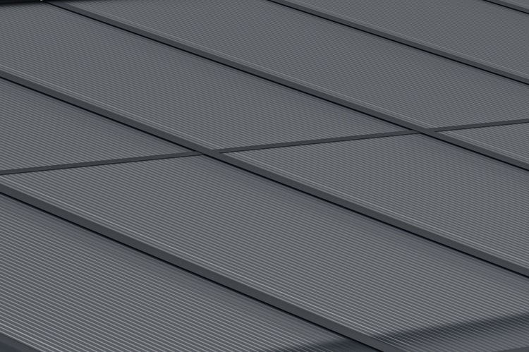 Terrassenüberdachung garten alu Grau KLEO - Höhe verstellbar 374x300x225/270 cm - mit Polycarbonat Dach Grau halbtransparent 6mm Auch Pergola/Carport
