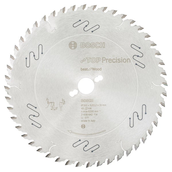 Bosch Kreissägeblatt Top Precision Best for Wood, 300 x 30 x 3,2 mm, 48 - 2608642114