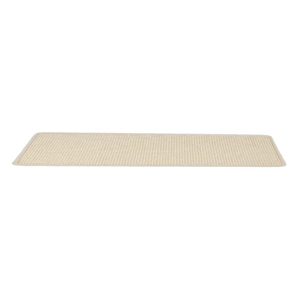 FLOORDIREKT Stufenmatte aus Sisal - Pure Nature - Umkettelt & Selbstklebend - Elfenbein - 23,5 x 65 cm - Rechteckig ohne Lippe
