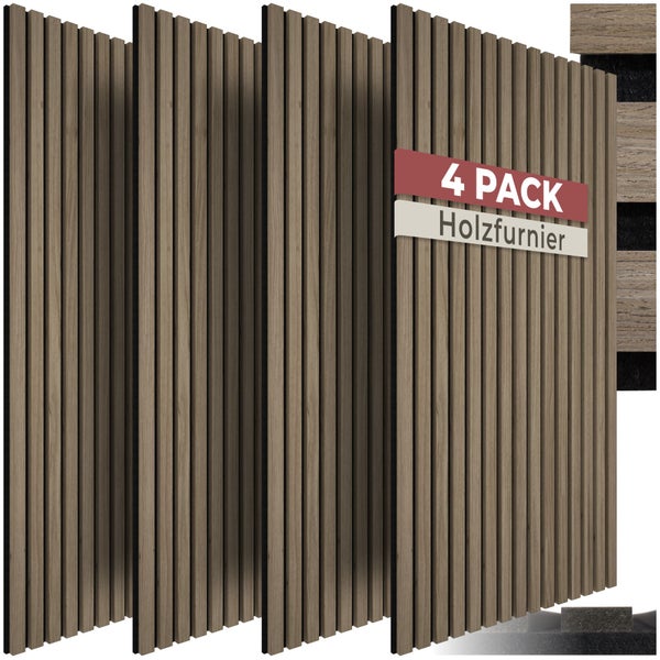 Viererpack Holzfurnier für Wand- und Deckenverkleidung