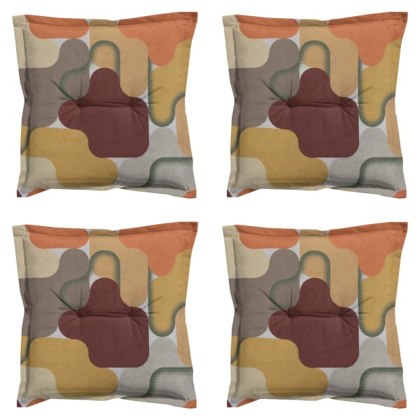 Sitzkissen Grafi bordo - Ca. 50x50 cm - 4er-Set