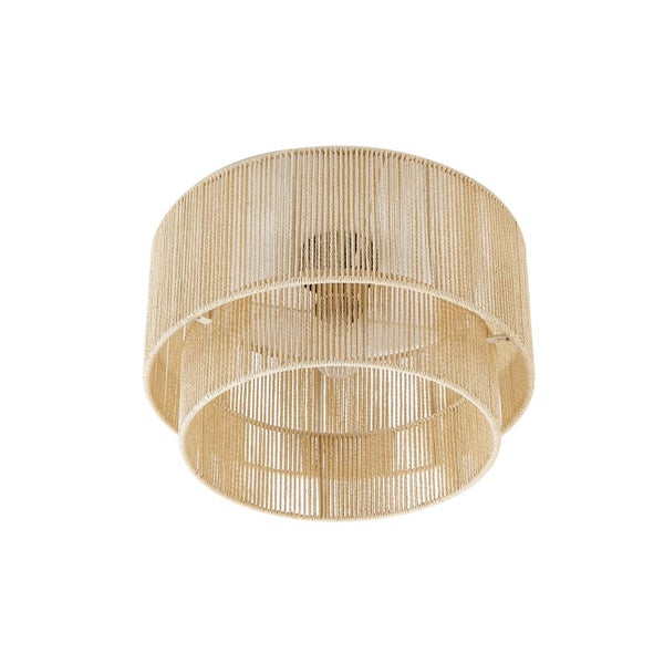 Lindby Deckenlampe Anuva (Landhaus, Vintage Rustikal) aus Papier (1 flammig E27) - Deckenleuchte Lampe Wohnzimmerleuchte