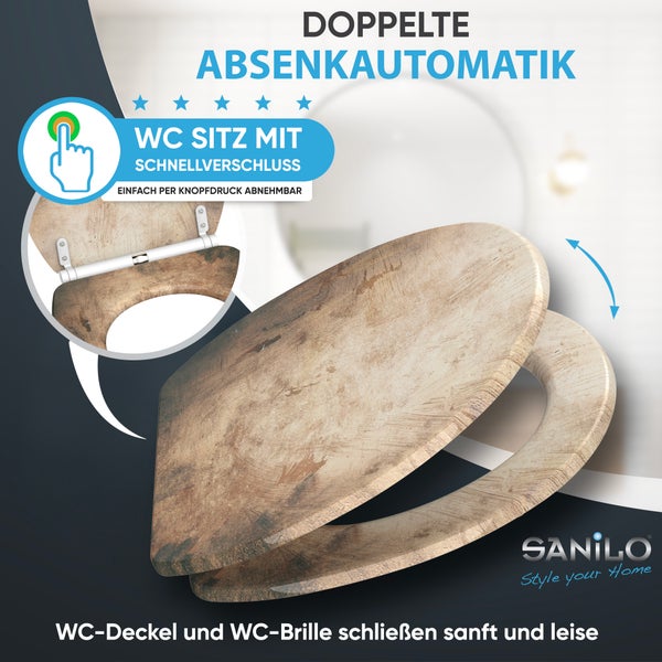 WC-Sitz mit Absenkautomatik & Top Fix Canvas