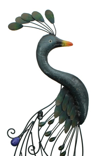 FRANK FLECHTWAREN | Wandhänger Pfau, METALL, 38 x 92 cm