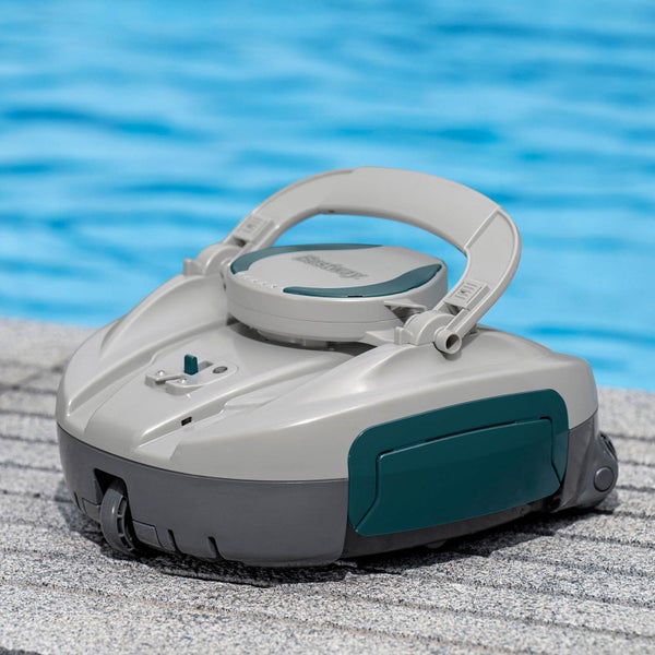 Bestway Logo Poolroboter mit Griff auf Beckenrand