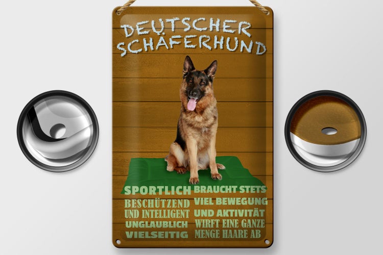 Metallschild mit Deutschem Schäferhund Motiv