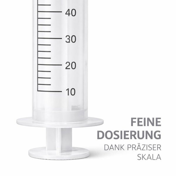 Detailaufnahme einer Spritze mit präziser Messskala für feine Dosierung.