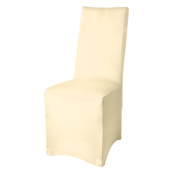 Beautissu Leona Stuhlhusse 95x45cm Creme Stretch Bankett