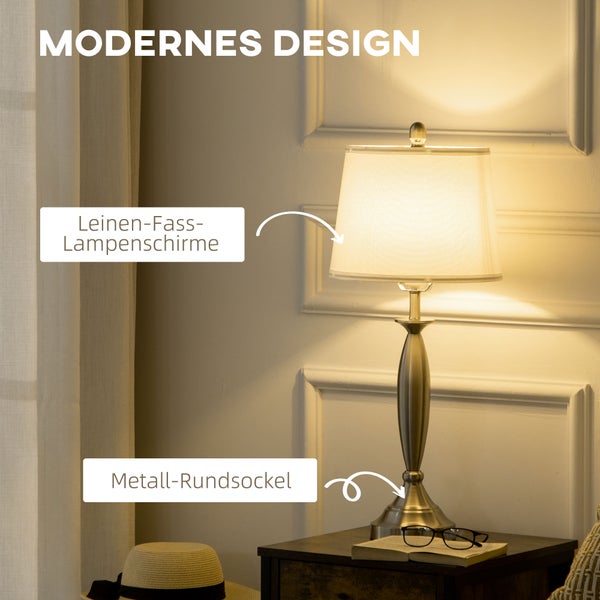 HOMCOM 3-teiliges Stehlampen-Set, 38L x 38B x 162H cm, Stahl, Silber