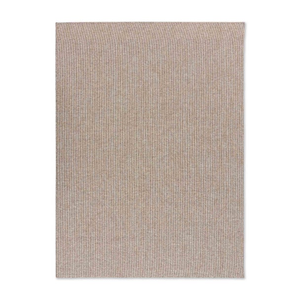 Flachgewebter Teppich in Beige für den Innen- und Außenbereich.