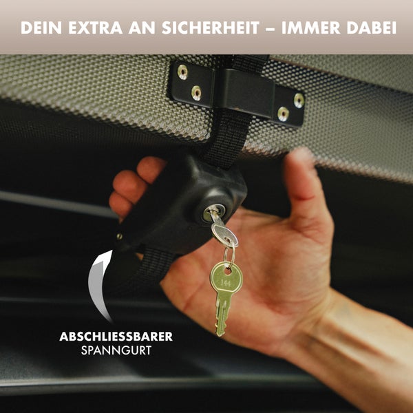 NATURBUMMLER® Abschließbarer Spanngurt - Längenverstellbar bis 4 Meter - Für Dachzelte, Dachboxen, Fahrräder usw.