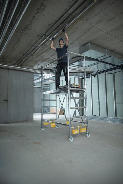 PROREGAL Klappgerüst Mit Ausbaueinheit Plattformgröße 180x135cm Arbeitshöhe Bis 3,5m Inkl. 4x Lenkrollen