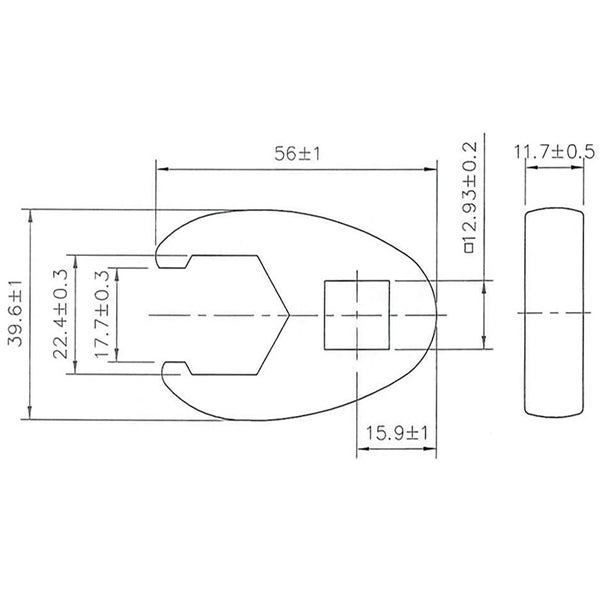 BGS Hahnenfußschlüssel Antrieb Innenvierkant 12,5 mm (1/2) SW 22 mm - 1757-22