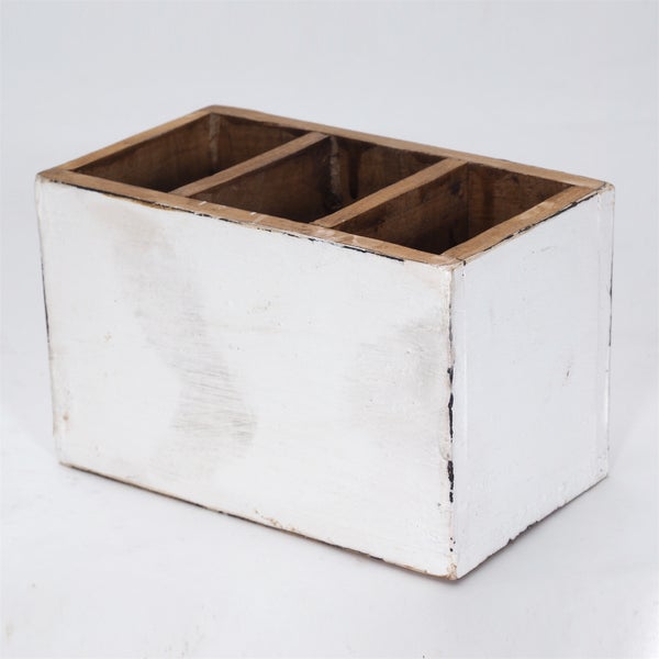 Stiftehalter-Box Vintage 19 Mahagoni 06 weiß-landhaus