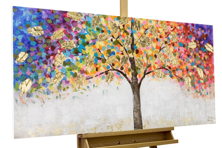 Handgemaltes Gemälde Acrylfarbe 120x60cm Bunt