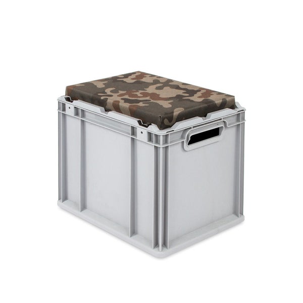 PROREGAL Eurobox NextGen Seat box Camouflage HxBxT 365 x 30 x 40 cm 30 Liter Griffe Offen Eurobehälter Sitzbox Transportbox