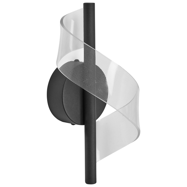 Wandleuchte mit spiralförmigem Lampenschirm