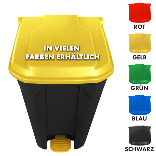 FLOORDIREKT Mülleimer Olaf Step-On Abfalleimer Tretmülleimer Universal Gelb 50 Liter