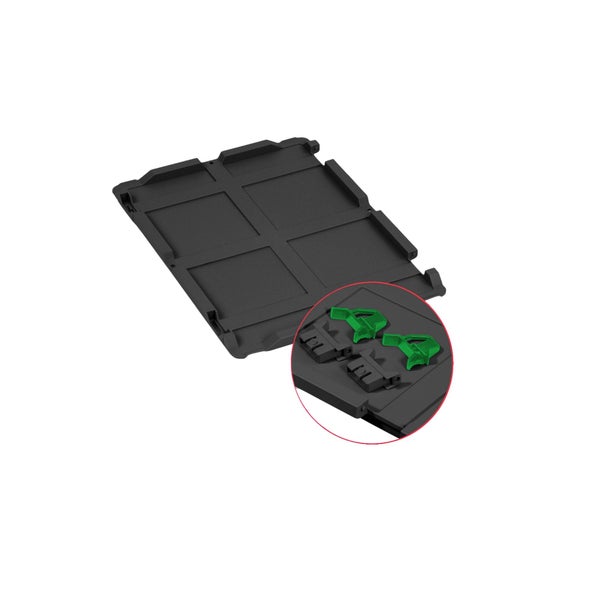 PROREGAL SuperSparSet 10x Eurobox NextGen Color mit Scharnierdeckel und Schiebeschnappverschlüssen, HxBxT 12x30x40cm, 11 Liter, Schwarz, Griffe grün offen, Eurobehälter, Transportbox, Transportbehälter, Stapelbehälter