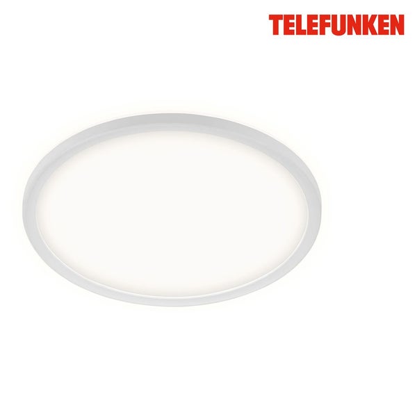 TELEFUNKEN? LED Bad Deckenleuchte mit Backlight, IP44 LED Badezimmerlampe, ultraflach, neutralweißes Licht, Weiß, 290x35 mm (DxH)