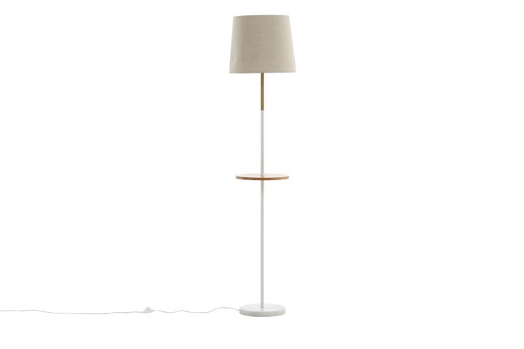 Hattman Beleuchtung Stehlampe 36x36x165cm stof beige, weiß, Holz. 36 X 36 X 165 cm