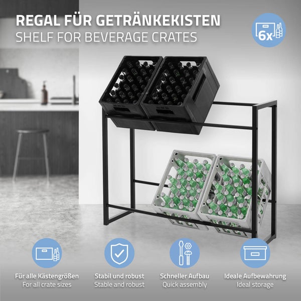 ML-Design 3er Set Getränkekistenregal für 6-8 Kisten, 104x32x82,5 cm, aus Stahl, freistehend, Standregal für Getränkekisten, Getränkeregal Kastenregal Kistenregal Bierkistenregal Getränkekistenständer