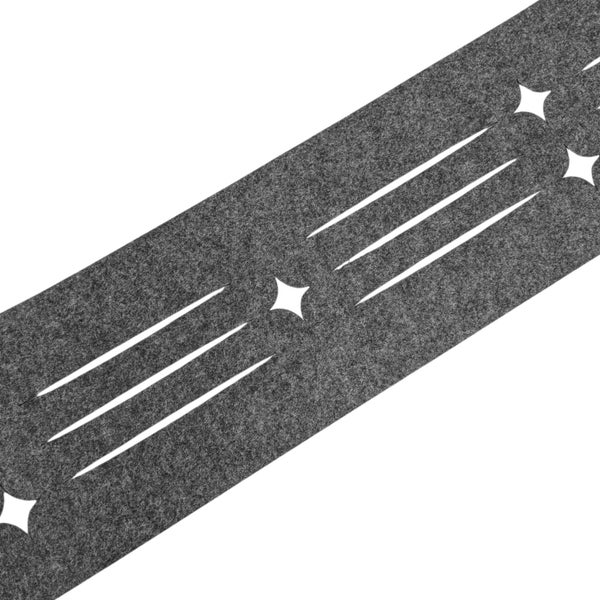 Dekoratives Tischband aus Filz mit Sternen und Linienmuster