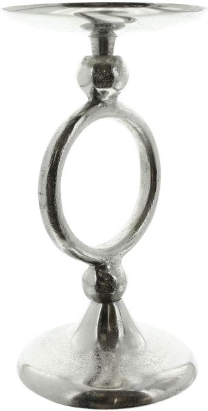 Dekoleidenschaft Kerzenhalter Silberglanz aus Alumiunium, silber, Antik Look, Kerzenständer