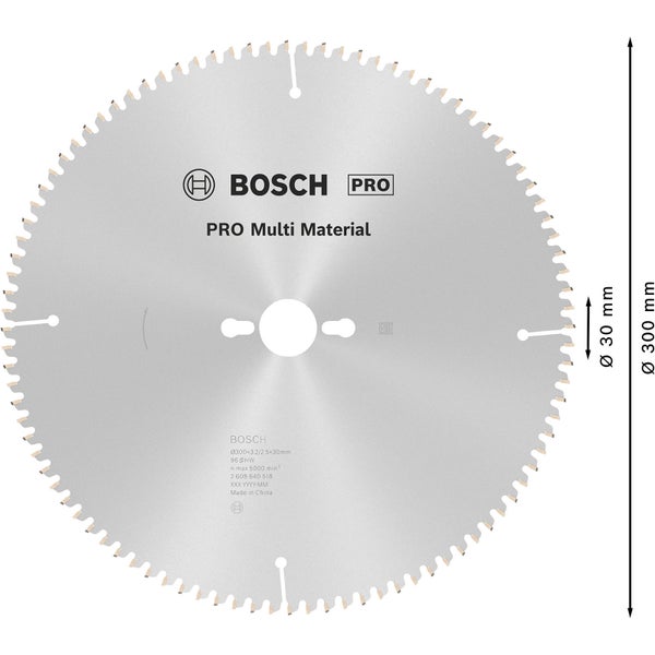 Bosch PRO Multi Material Kreissägeblatt 300 x 3,2 x 30 mm - 2608640518