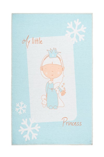 Kinderteppich mit Prinzessinnen-Motiv, Schneeflocken und dem Schriftzug My little Princess.