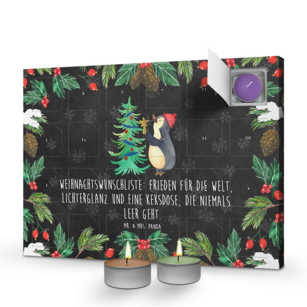 Mr. & Mrs. Panda Duftkerzen Adventskalender Pinguin Weihnachtsbaum - Schwarz