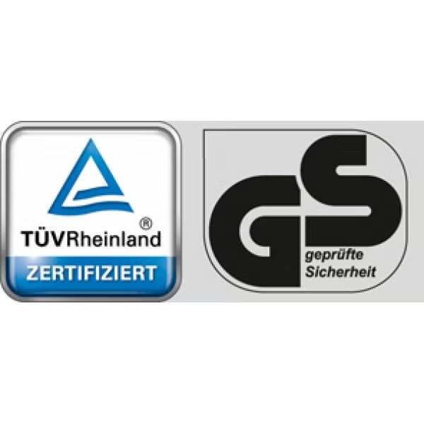 TÜV Rheinland zertifiziert und GS geprüfte Sicherheit.