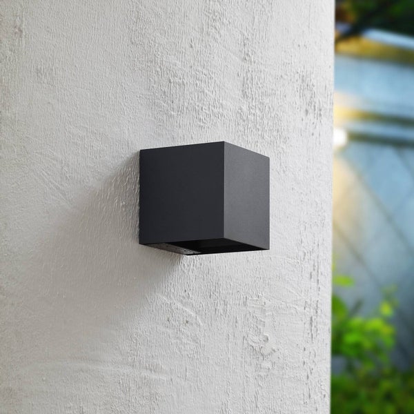 PRIOS LED Lius mit Bewegungsmelder (Modern) in Schwarz aus Aluminium (1 flammig, )