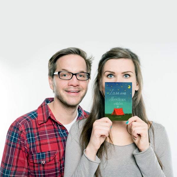 Mr. & Mrs. Panda Postkarte Abenteuer